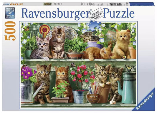 Ravensburger Cats on the Shelf Puzzle 500 Pieces Jigsaw Puzzle - Eclipse Games Puzzles Novelties