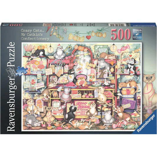 Ravensburger Crazy Cats Mr Catkin's Confectionery 500 Pieces Jigsaw Puzzle - Eclipse Games Puzzles Novelties