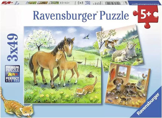 Ravensburger Cuddle Time 3x49 Piece Jigsaw Puzzle - Eclipse Games Puzzles Novelties