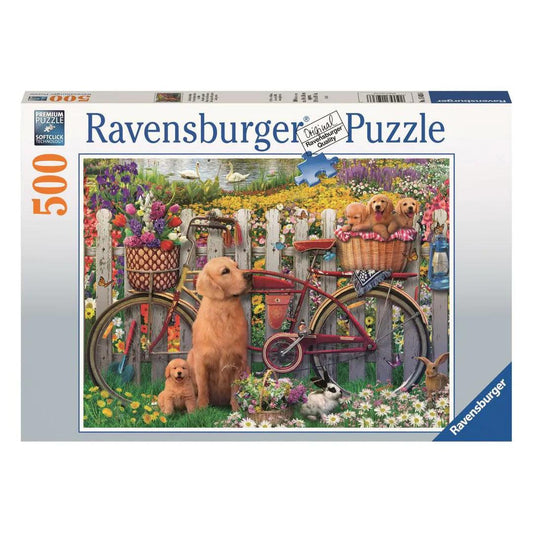 Ravensburger Cute Dogs In The Garden 500 Pieces Jigsaw Puzzle - Eclipse Games Puzzles Novelties