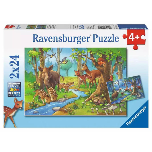 Ravensburger Cute Forest Animals Puzzle 2x24 Pieces Jigsaw Puzzle - Eclipse Games Puzzles Novelties