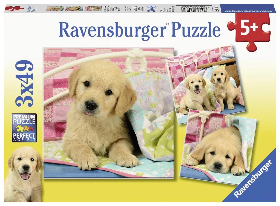 Ravensburger Cute Puppy Dogs 3x49 Pieces Jigsaw Puzzle - Eclipse Games Puzzles Novelties