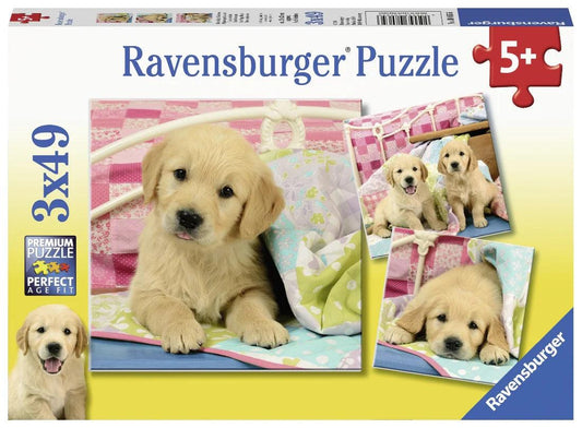 Ravensburger Cute Puppy Dogs 3x49 Pieces Jigsaw Puzzle - Eclipse Games Puzzles Novelties