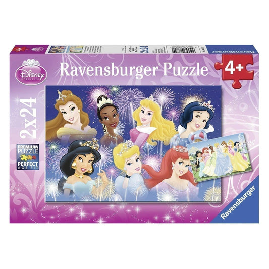 Ravensburger Disney Beautiful Princesses 2x24 Pieces Puzzle Jigsaw Puzzle - Eclipse Games Puzzles Novelties