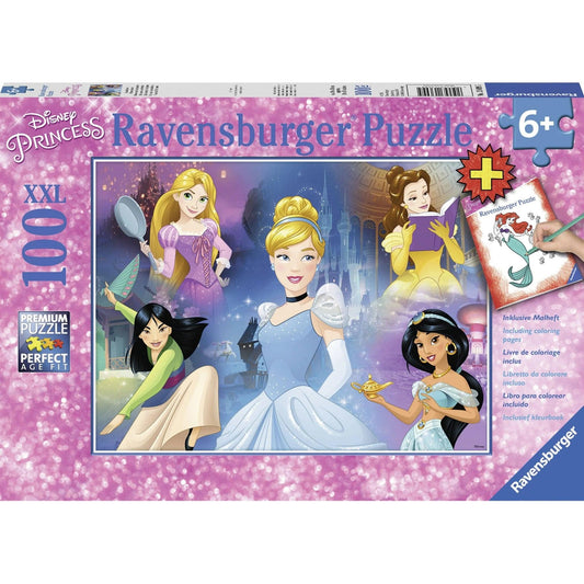 Ravensburger Disney Beautiful Princesses Colouring Book 2x24 Piece Puzzle Jigsaw Puzzle - Eclipse Games Puzzles Novelties