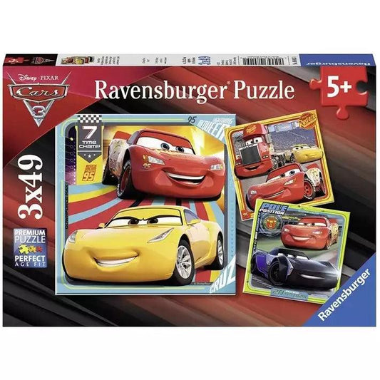 Ravensburger Disney Cars Legends of the Track Puzzle 3x49 Pieces Jigsaw Puzzle - Eclipse Games Puzzles Novelties