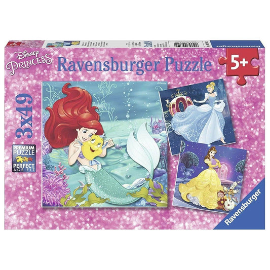 Ravensburger Disney Princesses Adventure 3x49 Pieces Jigsaw Puzzle - Eclipse Games Puzzles Novelties
