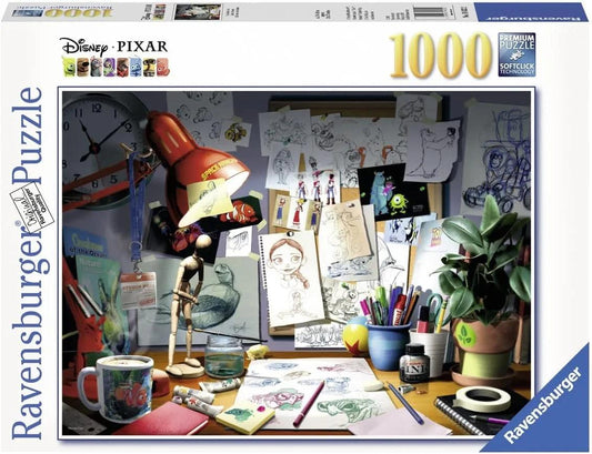 Ravensburger Disney The Artists Desk Pixar 1000 Pieces Jigsaw Puzzle - Eclipse Games Puzzles Novelties