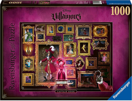 Ravensburger Disney Villainous Captain Hook Puzzle 1000 Pieces Jigsaw Puzzle - Eclipse Games Puzzles Novelties