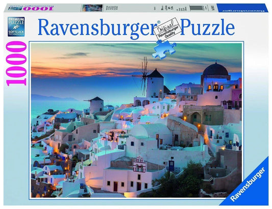Ravensburger Evening In Santorini 1000 Pieces Jigsaw Puzzle - Eclipse Games Puzzles Novelties