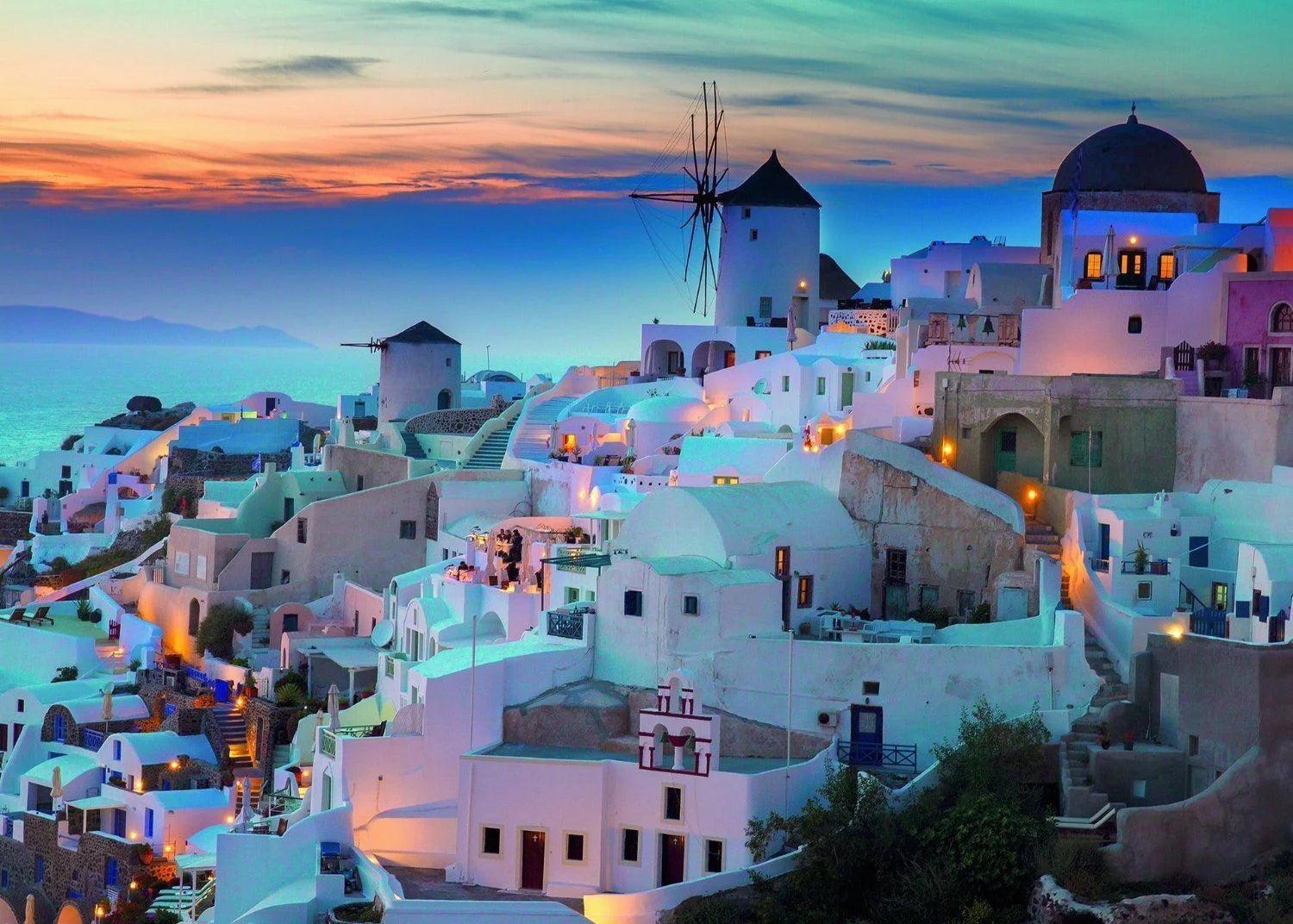 Ravensburger Evening In Santorini 1000 Pieces Jigsaw Puzzle - Eclipse Games Puzzles Novelties
