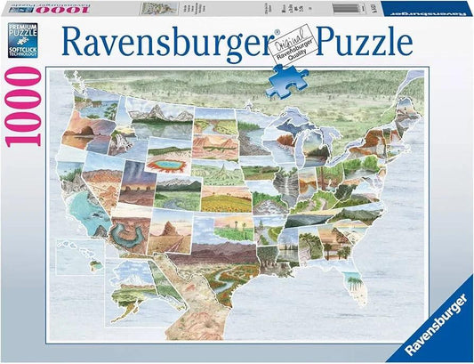 Ravensburger From Sea To Shining Sea 1000 Pieces Jigsaw Puzzle - Eclipse Games Puzzles Novelties