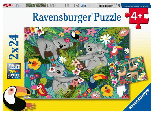 Ravensburger Koalas The Sloths 2x24 Pieces Jigsaw Puzzle - Eclipse Games Puzzles Novelties