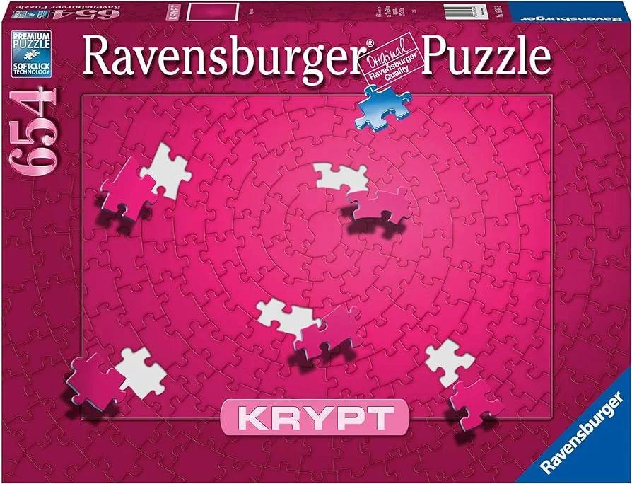 Ravensburger Krypt Pink Spiral Puzzle 654 Pieces Jigsaw Puzzle - Eclipse Games Puzzles Novelties