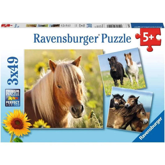 Ravensburger Loving Horses 3x49 Pieces Jigsaw Puzzle - Eclipse Games Puzzles Novelties