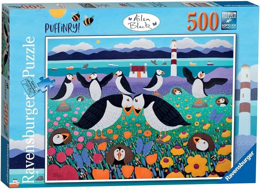 Ravensburger Puffins 500 Pieces Jigsaw Puzzle - Eclipse Games Puzzles Novelties