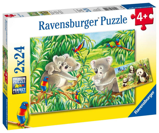 Ravensburger Sweet Koalas And Pandas 2x24 Pieces Jigsaw Puzzle - Eclipse Games Puzzles Novelties