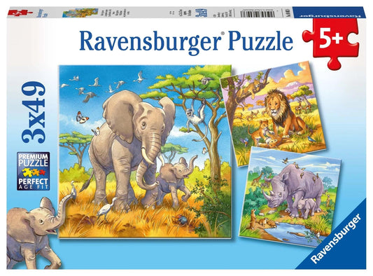 Ravensburger Wild Animals 3x49 Pieces Jigsaw Puzzle - Eclipse Games Puzzles Novelties