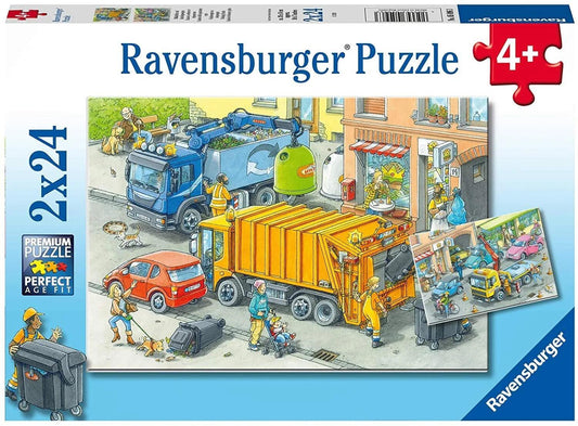 Ravensburger Working Trucks 2x24 Pieces Jigsaw Puzzle - Eclipse Games Puzzles Novelties