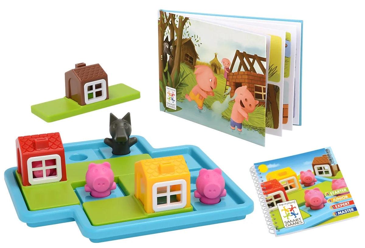 Smart Games Three Little Piggies Deluxe Cognitive Skill Building Puzzle Game featuring 48 Playful Challenges for Ages 3+ - Eclipse Games Puzzles Novelties