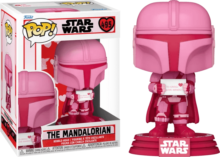 Star Wars: The Mandalorian - The Mandalorian Valentine's Day Pop! Vinyl Figure #495 - Eclipse Games Puzzles Novelties