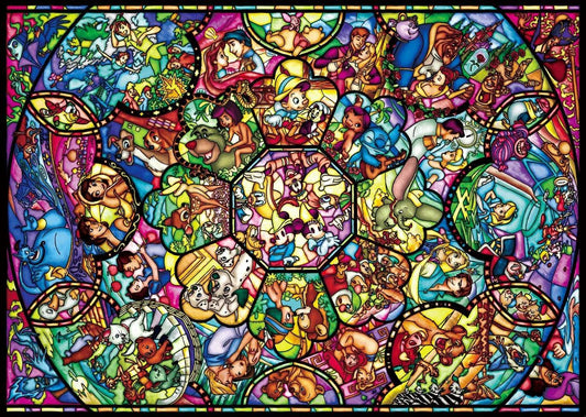 Tenyo Puzzle Disney All Star Stained Glass Puzzle 266 Pieces Jigsaw Puzzle - Eclipse Games Puzzles Novelties