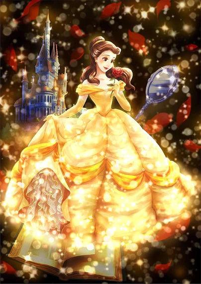 Tenyo Puzzle Disney Beauty And the Beast Belle Shining Love Story Stained Glass Puzzle 266 Pieces Jigsaw Puzzle - Eclipse Games Puzzles Novelties