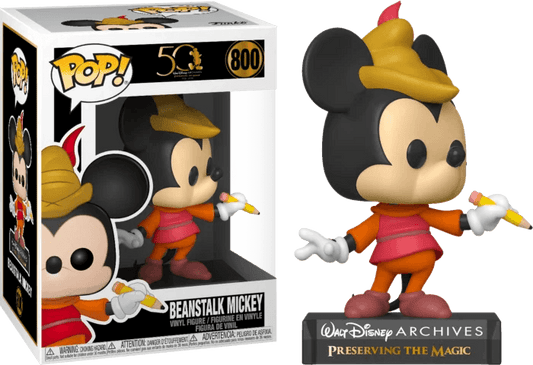 Walt Disney Archives - Beanstalk Mickey Mouse 50th Anniversary Pop! Vinyl Figure #800 - Eclipse Games Puzzles Novelties