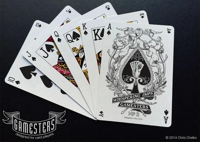 Whispering Imps Gamesters Black Playing Cards - Eclipse Games Puzzles Novelties