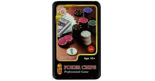 80 Poker Chips and Cards In A Tin - Eclipse Games Puzzles Novelties