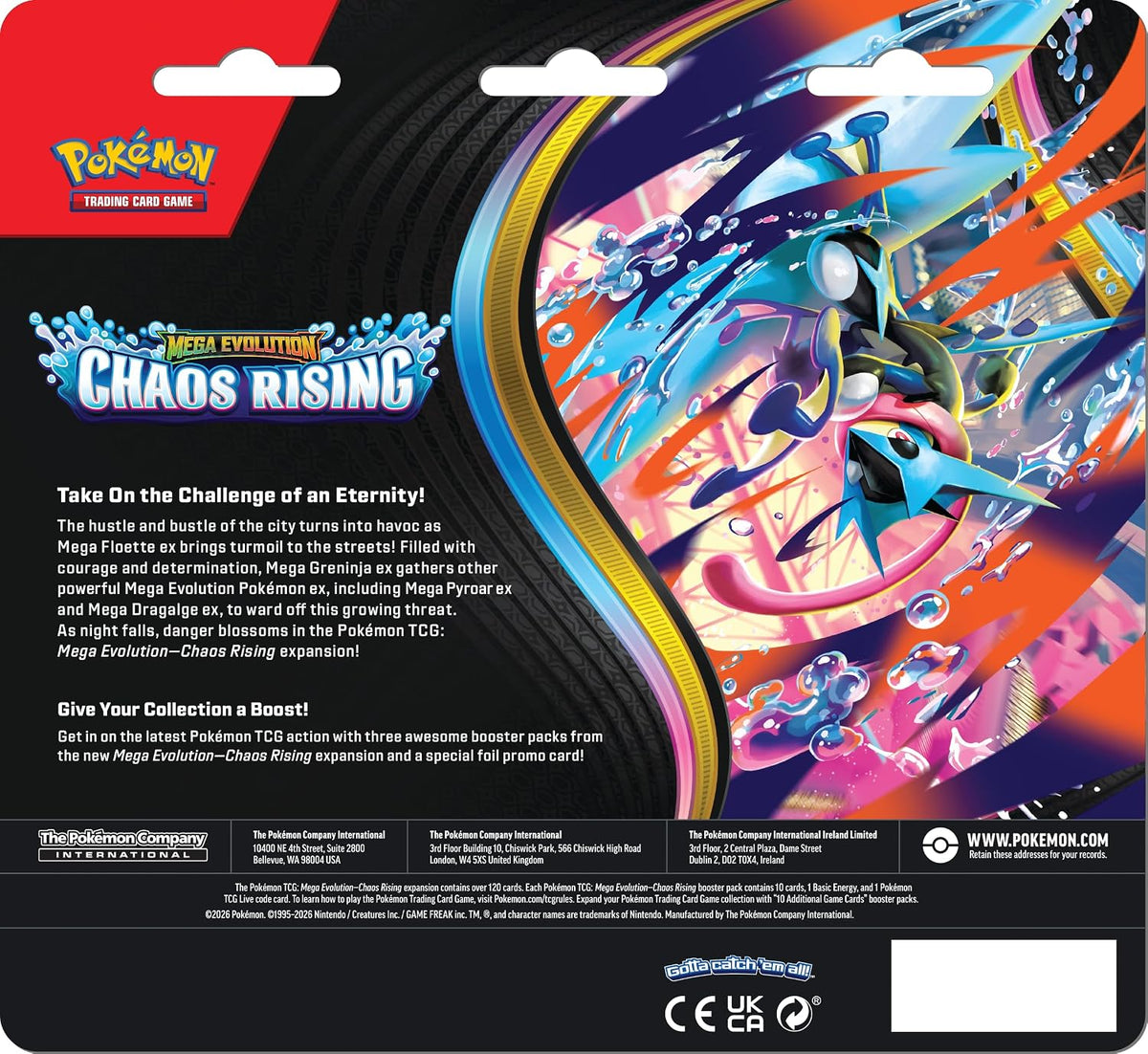 Pokemon TCG Mega Evolutions 4 Chaos Rising Three Booster Blister