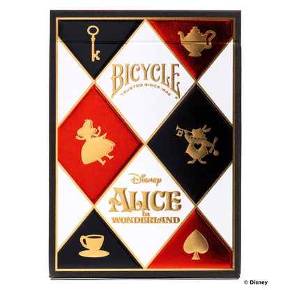 Bicycle Alice in Wonderland playing cards packaging with diamond pattern - Eclipse Games Puzzles Novelties