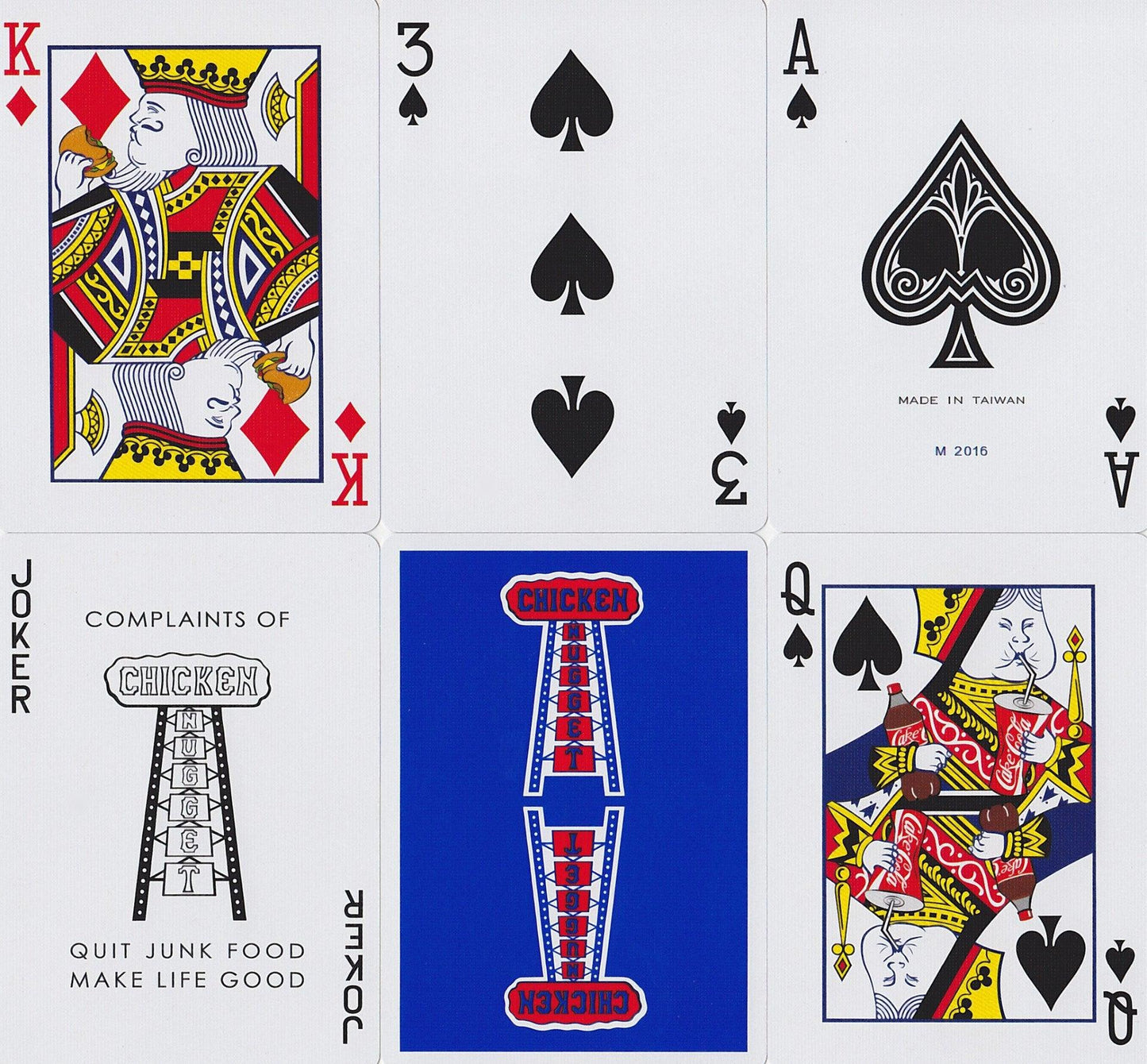 Chicken Nugget Blue Playing Cards - Eclipse Games Puzzles Novelties