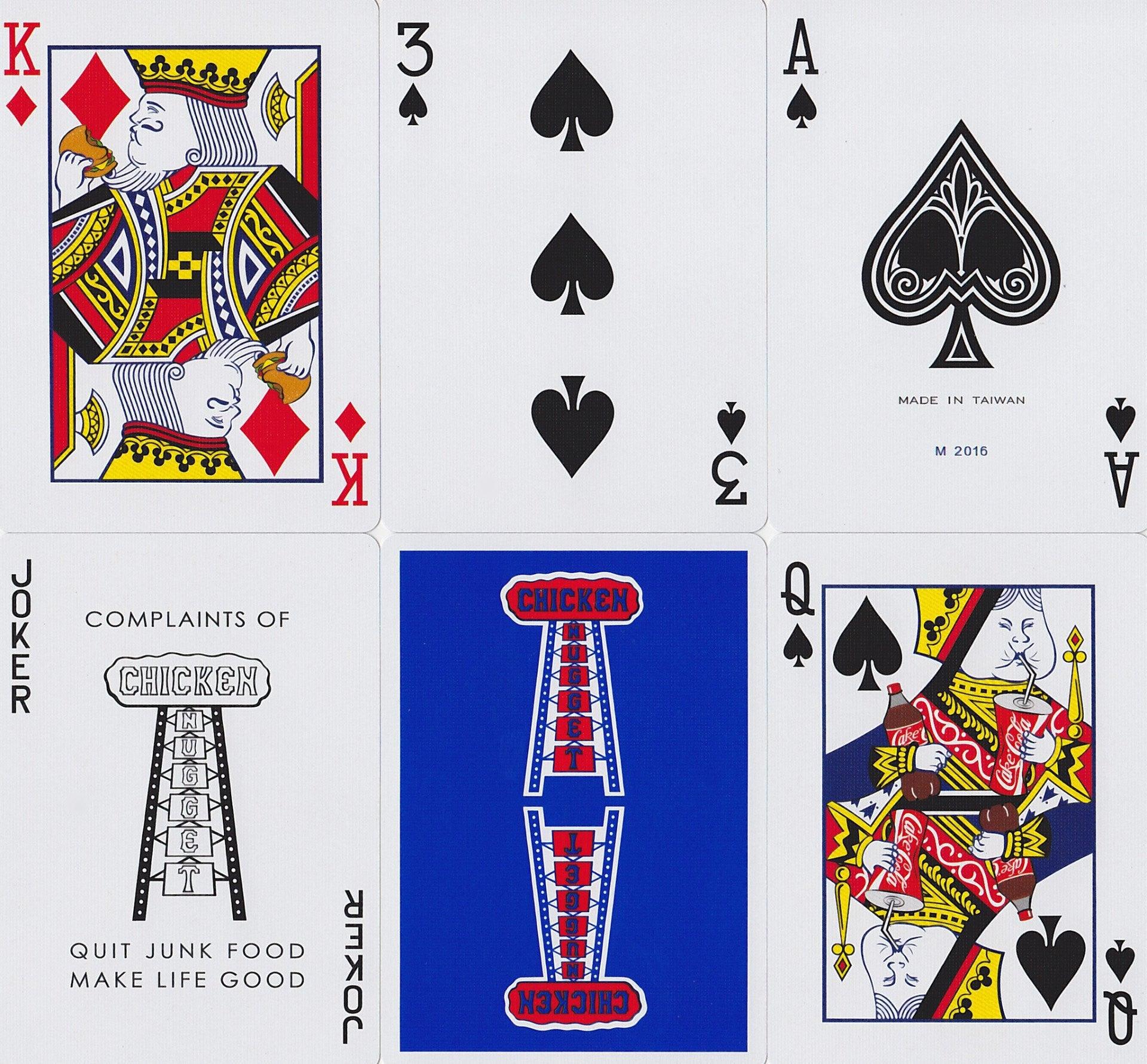 Chicken Nugget Blue Playing Cards - Eclipse Games Puzzles Novelties