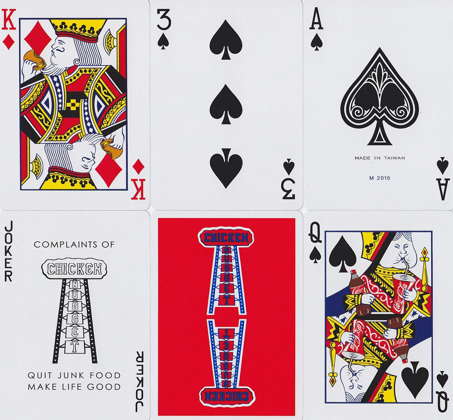 Chicken Nugget Red Playing Cards - Eclipse Games Puzzles Novelties