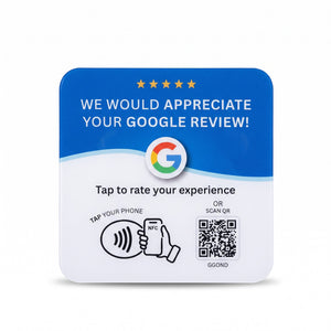 Google Review Card NFC + QR Code (Square)