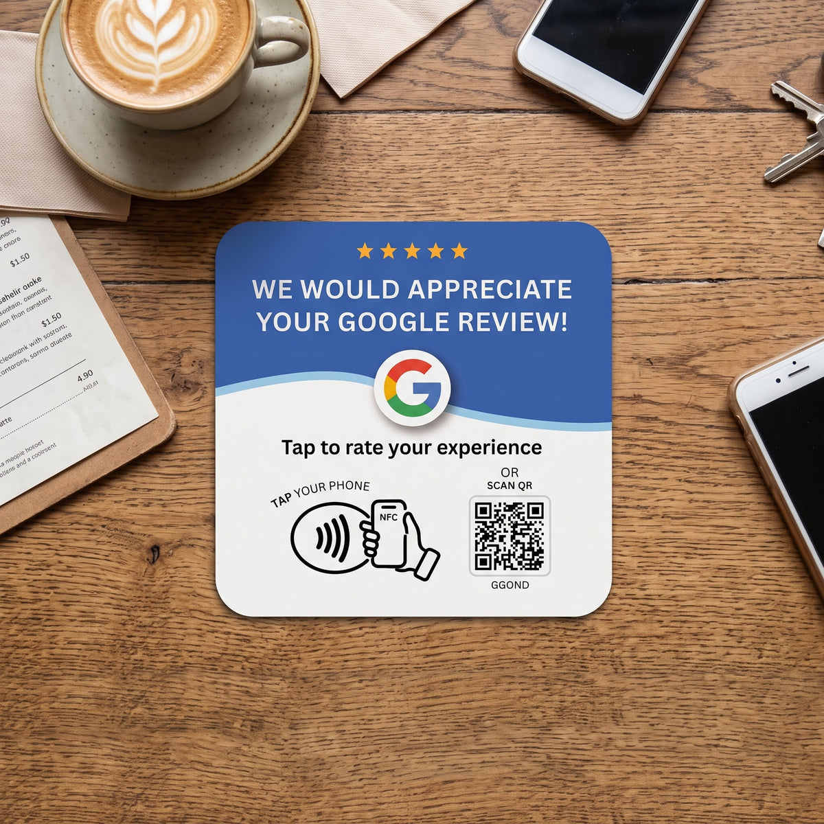Google Review Card NFC + QR Code (Square) - Eclipse Games Puzzles Novelties 