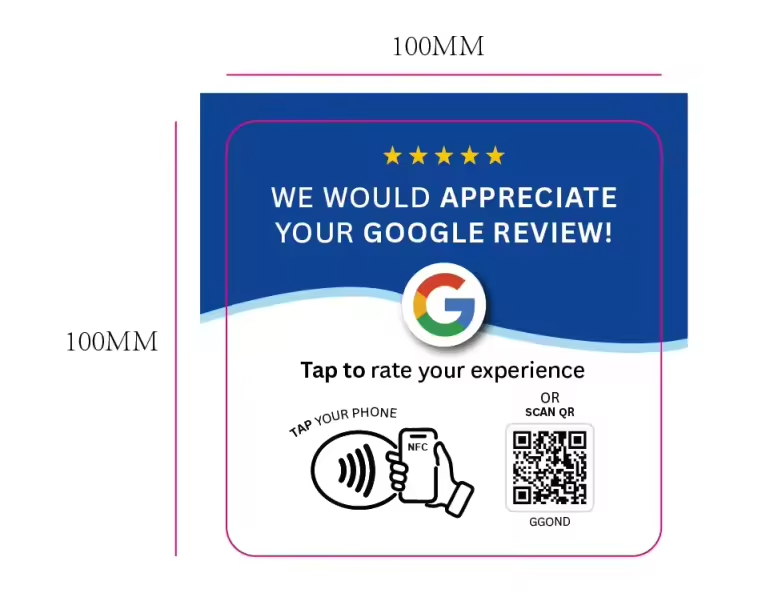 Google Review Card NFC + QR Code (Square) - Eclipse Games Puzzles Novelties 
