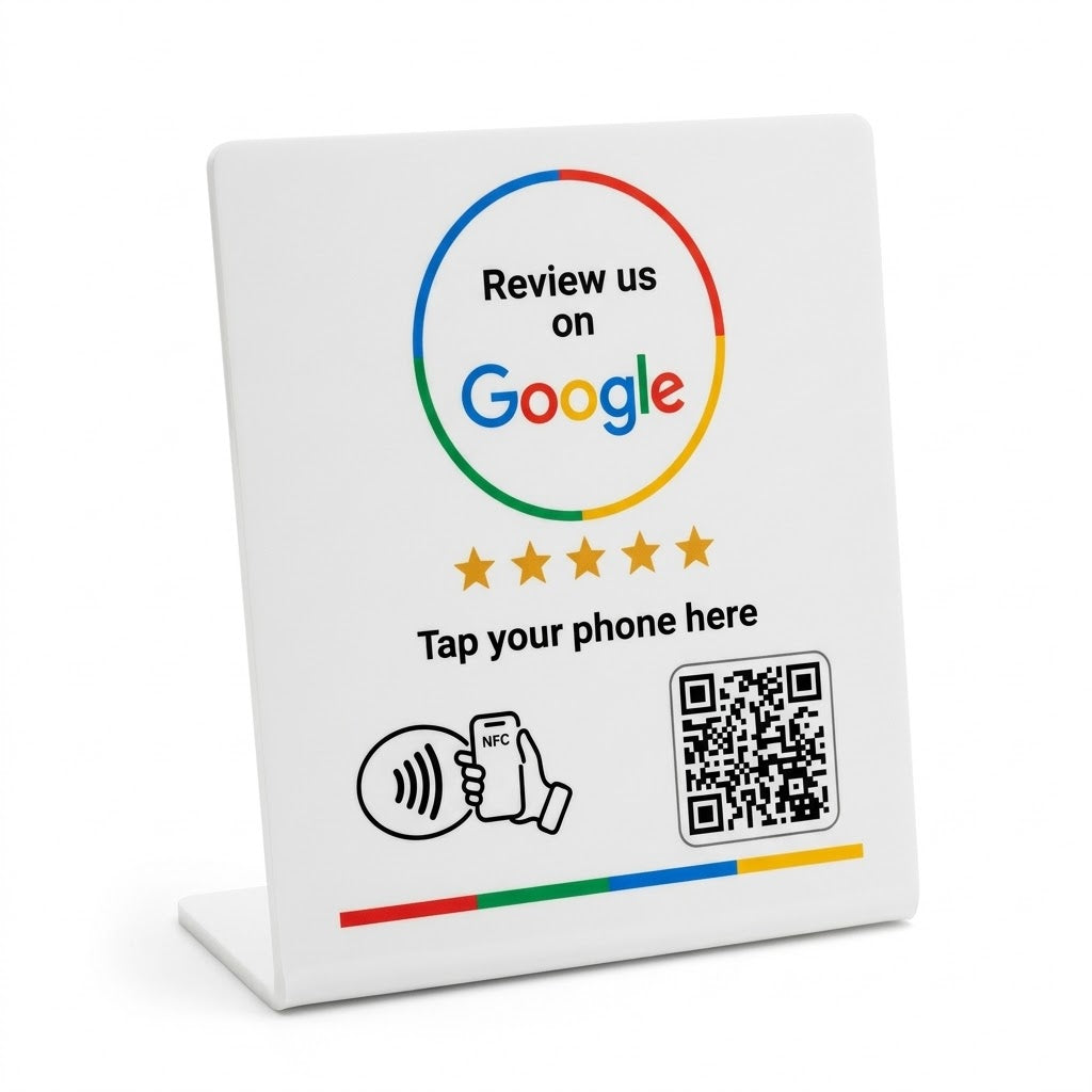 Google Review Stand NFC + QR Code (Large) - Eclipse Games Puzzles Novelties