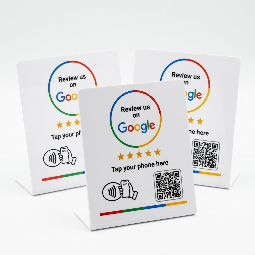 Google Review Stand NFC + QR Code (Large) - Eclipse Games Puzzles Novelties