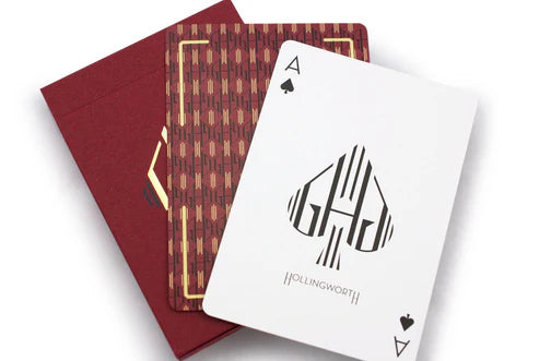 Guy Hollingworth Playing Cards v1 Burgundy Red - Eclipse Games Puzzles Novelties
