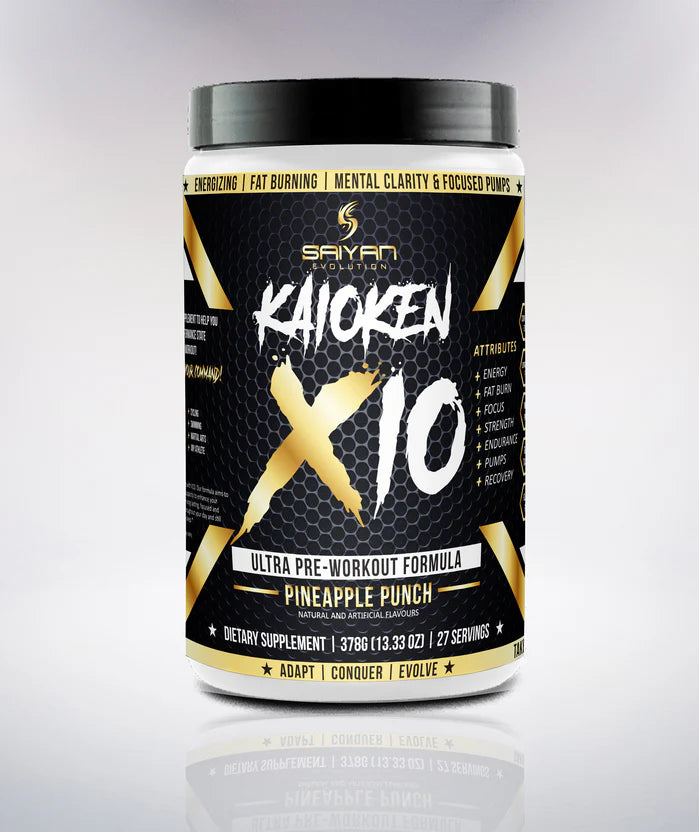 Kaioken X10 ALL-IN-ONE Ultra Pre-workout - Pineapple Punch  - Eclipse Games Puzzles Novelties