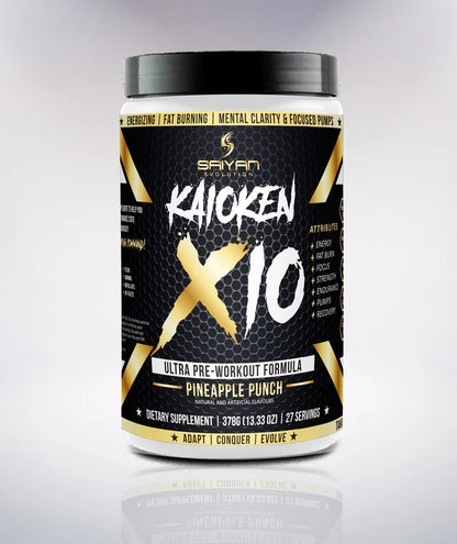 Kaioken X10 ALL-IN-ONE Ultra Pre-workout - Pineapple Punch  - Eclipse Games Puzzles Novelties