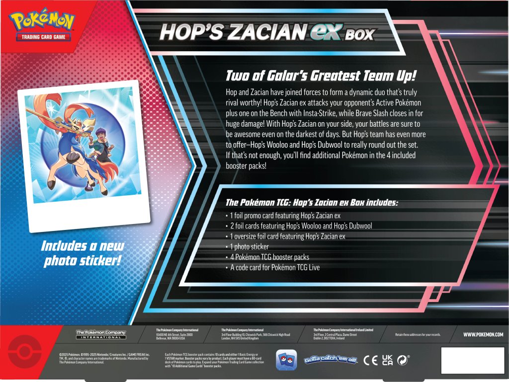 Pokemon TCG - Hop's Zacian EX Collection Box