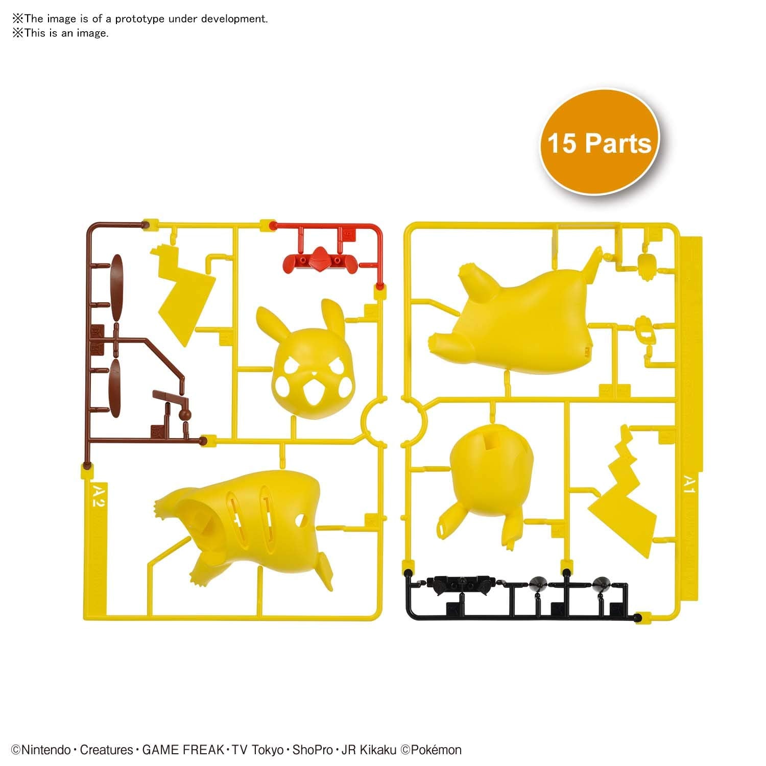 Pokemon Bandai Model Kit 03 PIKACHU 15 Pieces - Eclipse Games Puzzles Novelties
