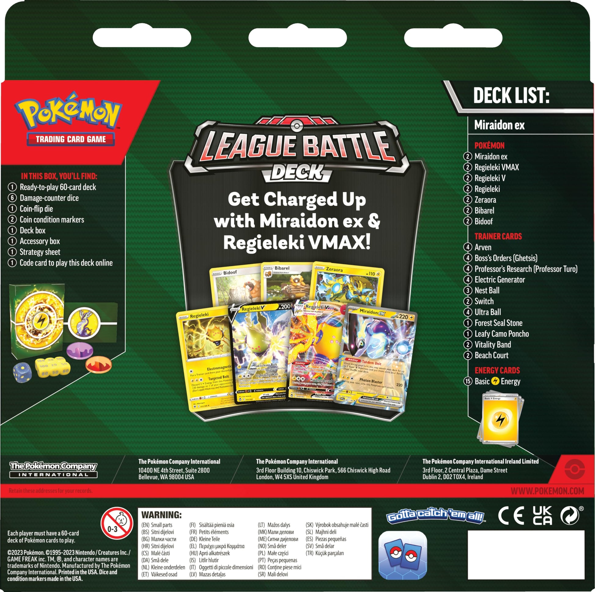 Pokemon TCG League Battle Deck Miraidon ex - Eclipse Games Puzzles Novelties