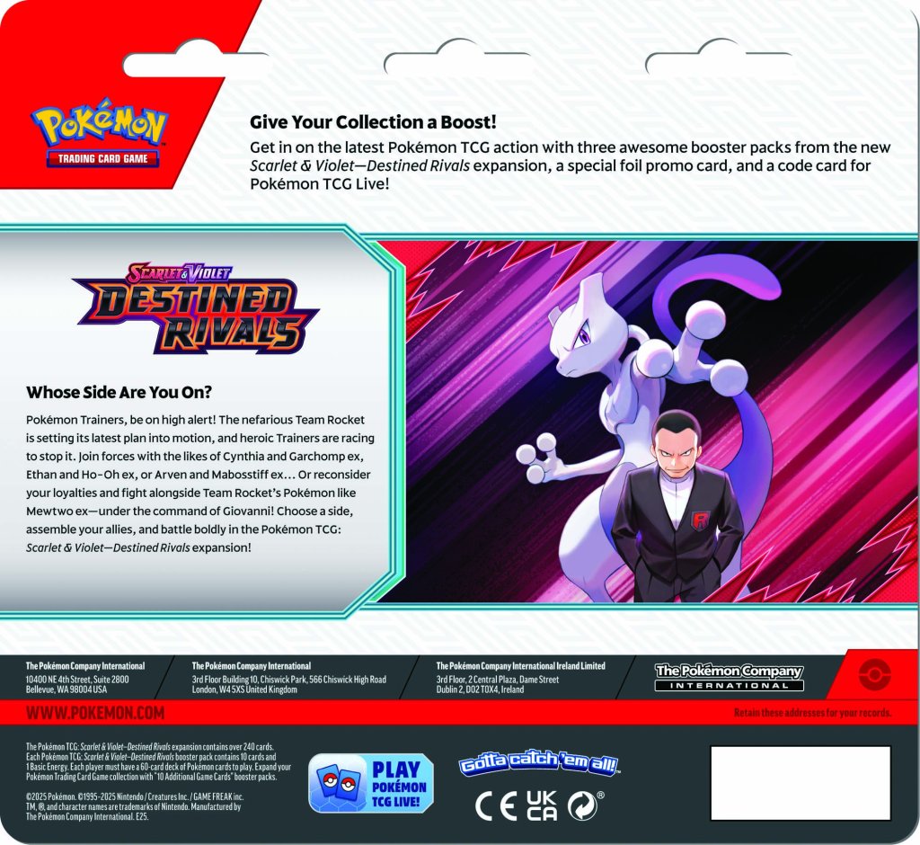 POKÉMON TCG - Sv10 Destined Rivals Three Booster Blister [Cancellation Fees Apply]