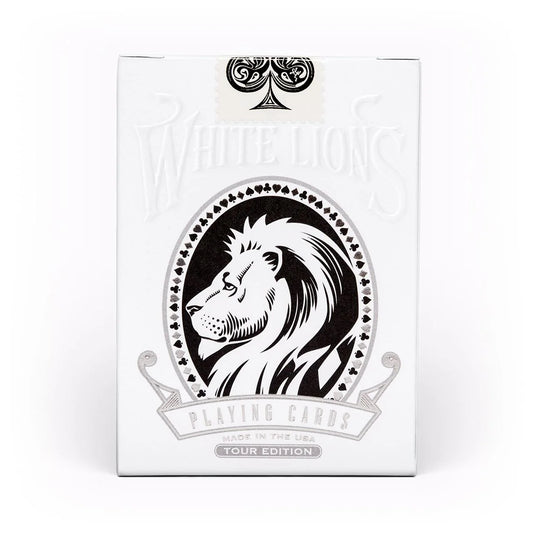 White Lions Tour Edition Black Reverse Playing Cards by David Blaine - Eclipse Games Puzzles Novelties