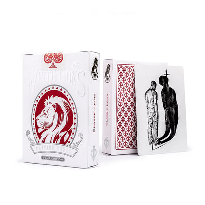 White Lions Tour Edition Red Playing Cards by David Blaine - Eclipse Games Puzzles Novelties