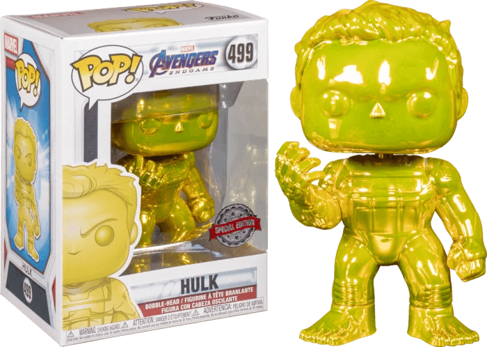 Avengers 4: Endgame - Hulk with Nano Gauntlet Yellow Chrome Pop! Vinyl Figure - Eclipse Games Puzzles Novelties